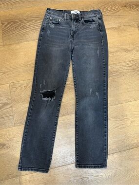 pistola Black Straight-Leg Distressed Jeans - 27 edgy grunge punk